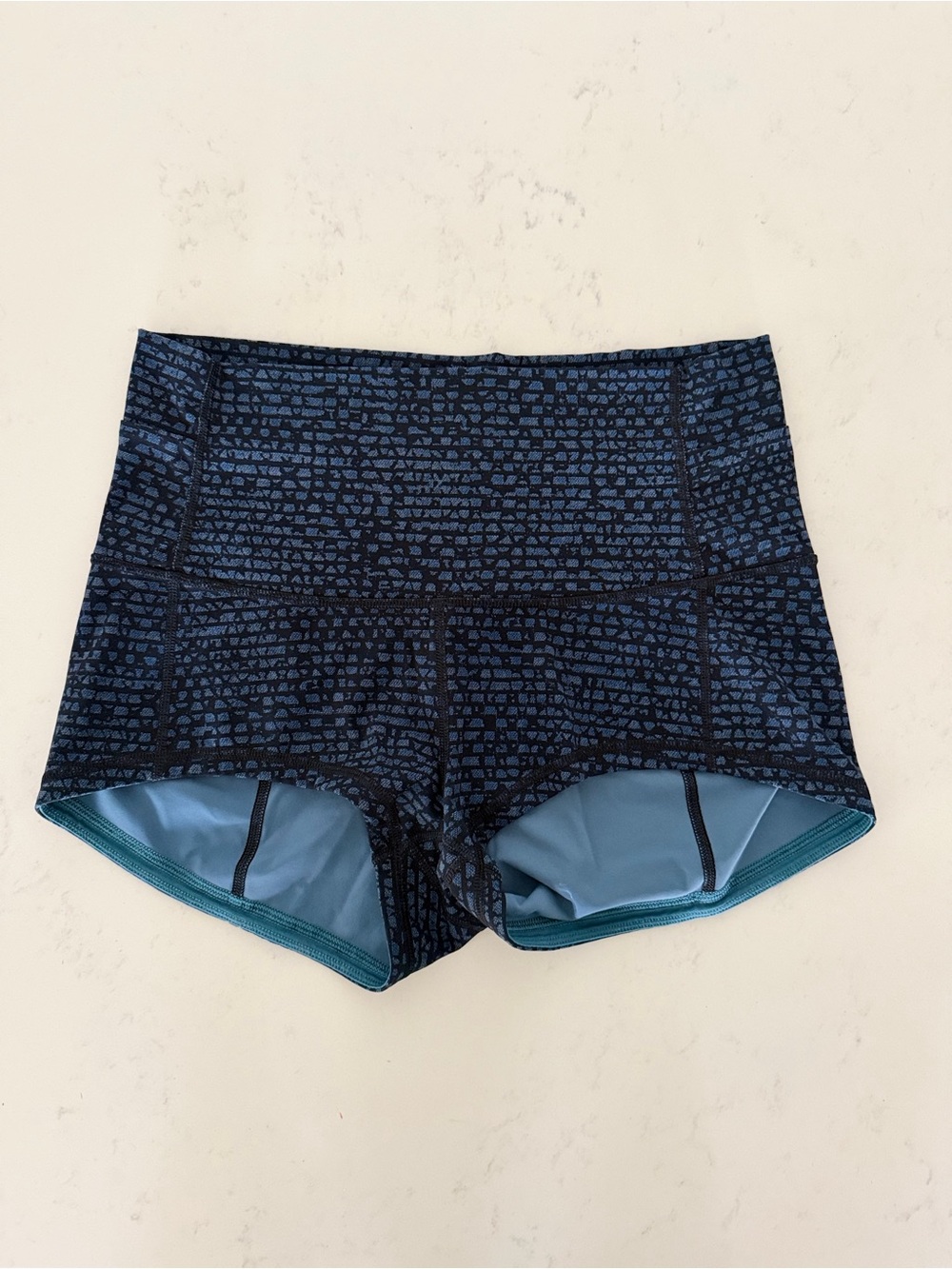 lululemon athletica Navy Patterned High-Rise Bike Shorts
